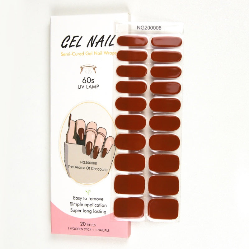 Vintage Terracotta Semi Cured Gel Nail Strips - NG200008