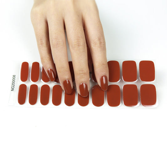 Vintage Terracotta Semi Cured Gel Nail Strips - NG200008