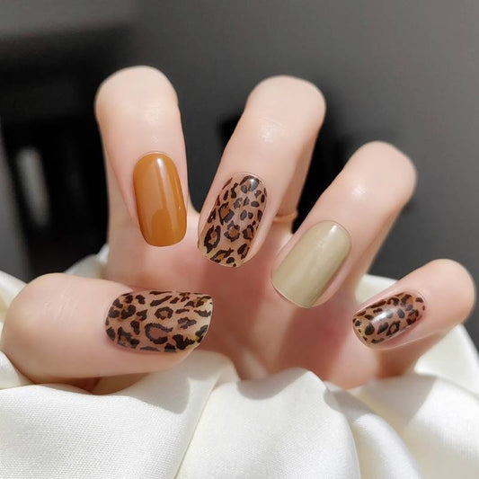 Luxury Leopard Semi Cured Gel Nail Strips - NG200033