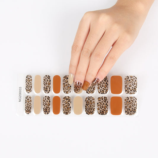 Luxury Leopard Semi Cured Gel Nail Strips - NG200033