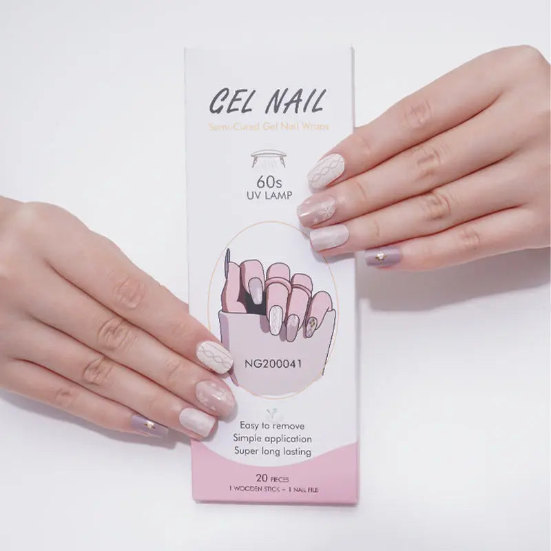 Pearl Elegance Semi Cured Gel Nail Strips - NG200041