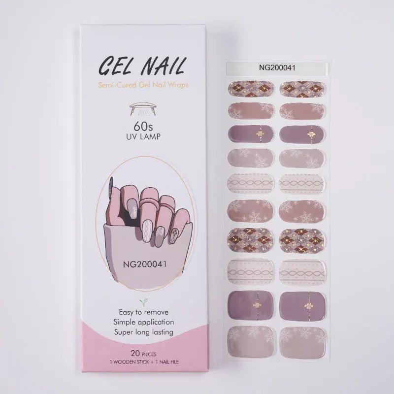 Pearl Elegance Semi Cured Gel Nail Strips - NG200041