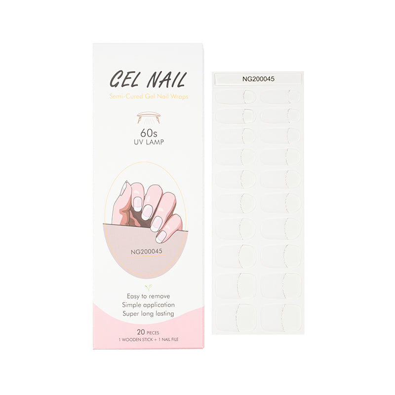 Modern Elegance Dual-Tone French Tip Semi Cured Gel Nail Strips - NG200045