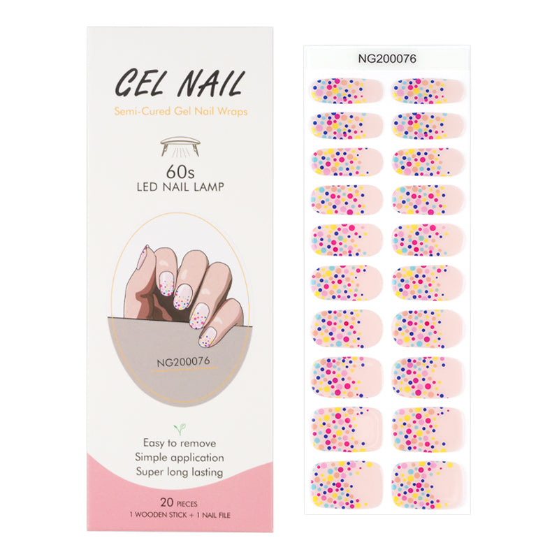 Sweet Dots Semi Cured Gel Nail Strips - NG200076