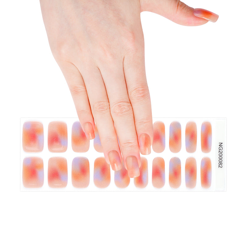 Dreamy Coral Ombre Semi Cured Gel Nail Strips - NG200082