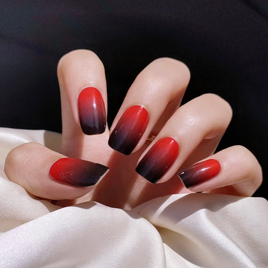 Autumn Maroon Gradient Semi Cured Gel Nail Strips - NG200109