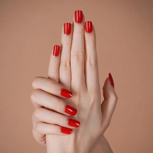 Passion Red Semi Cured Gel Nail Strips - NG200202