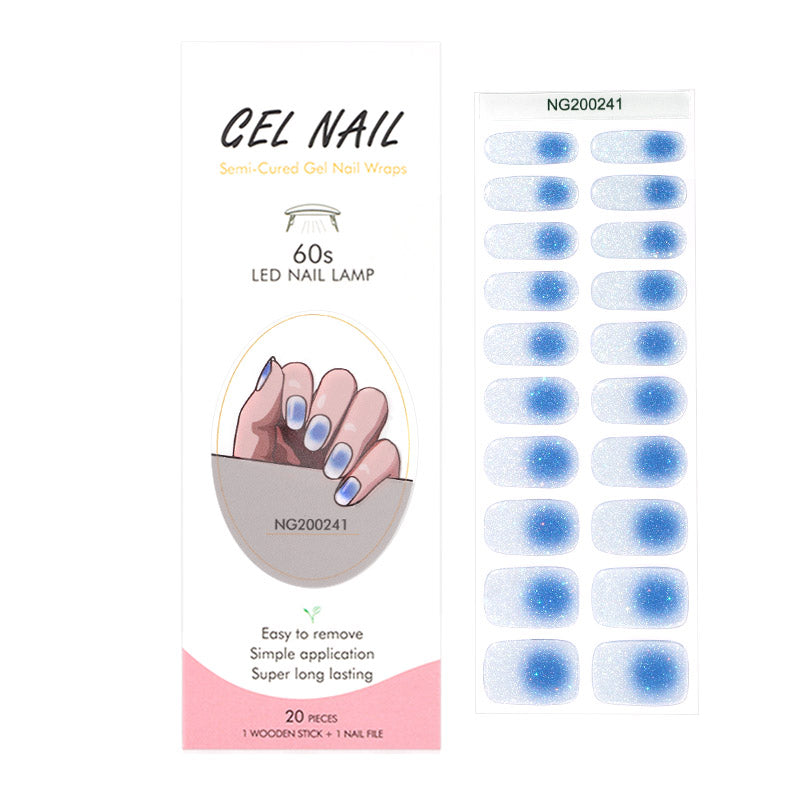 Blue Starlight Semi Cured Gel Nail Strips - NG200241