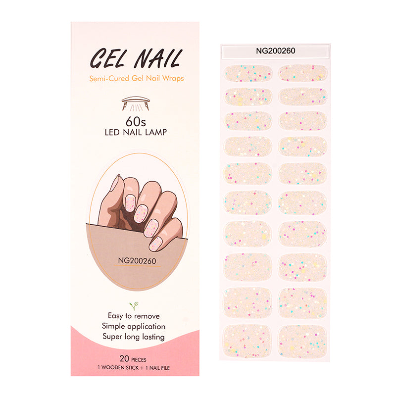 Candy Dots Semi Cured Gel Nail Strips - NG200260